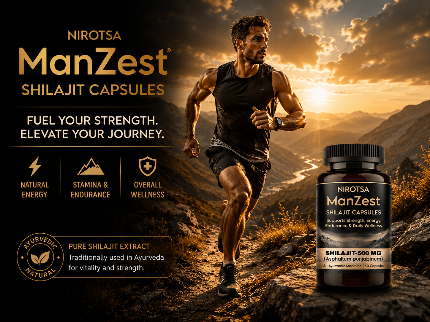 Manzest Shudh Shilajit Ayurvedic Capsules For Men, Stamina, Strength & Performance EBC image 6