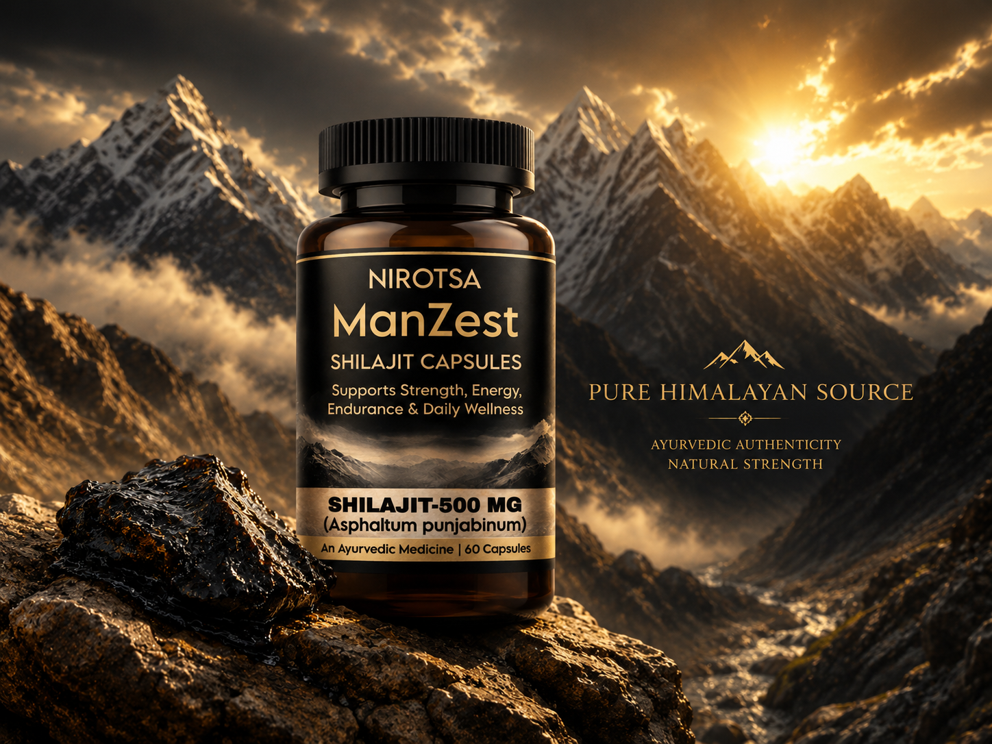 Manzest Shudh Shilajit Ayurvedic Capsules For Men, Stamina, Strength & Performance EBC image 7