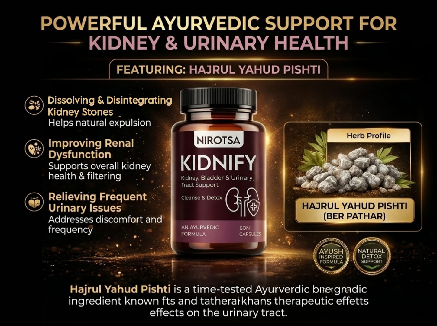 Kidnify Ayurvedic Medicine For Kidney Stone, UTI, Gallbladder | Detox & Cleanse EBC image 1