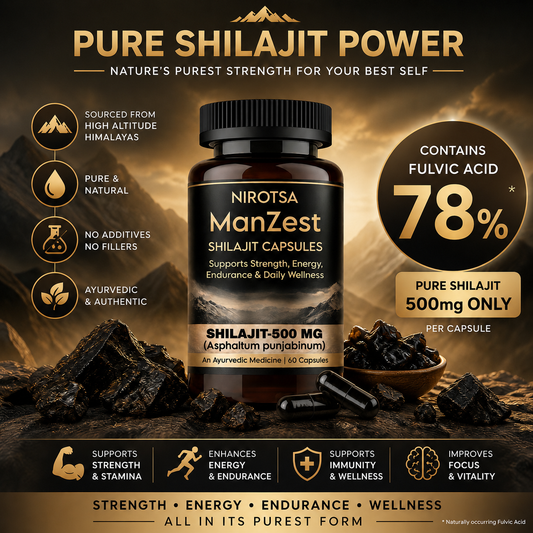 Manzest Shudh Shilajit Ayurvedic Capsules For Men, Stamina, Strength & Performance