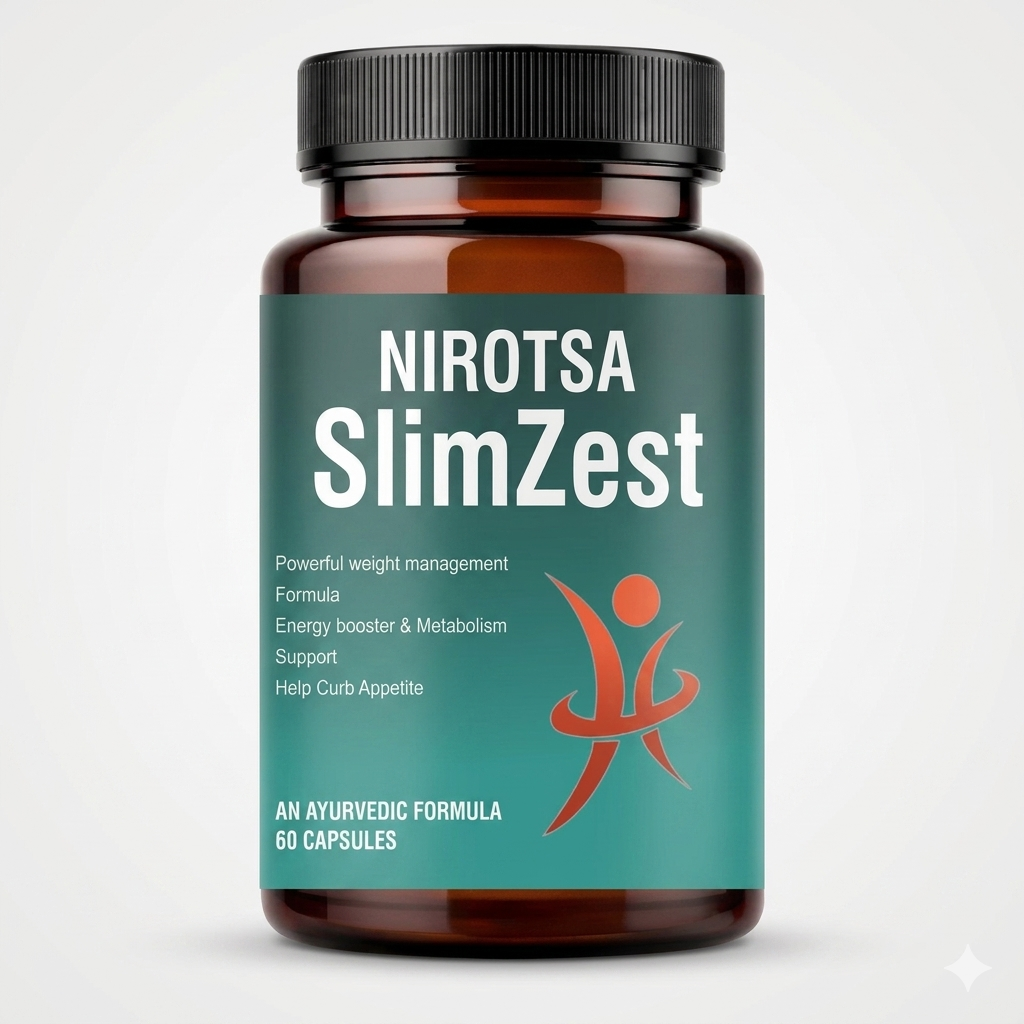 Nirotsa SlimZest Weight Loss Support Supplement | Helps Manage Appetite & Boost Metabolism | Herbal Capsules for Men & Women