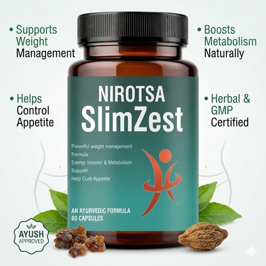 Nirotsa SlimZest Weight Loss Support Supplement | Helps Manage Appetite & Boost Metabolism | Herbal Capsules for Men & Women