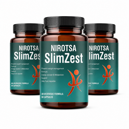 Nirotsa SlimZest Weight Loss Support Supplement | Helps Manage Appetite & Boost Metabolism | Herbal Capsules for Men & Women